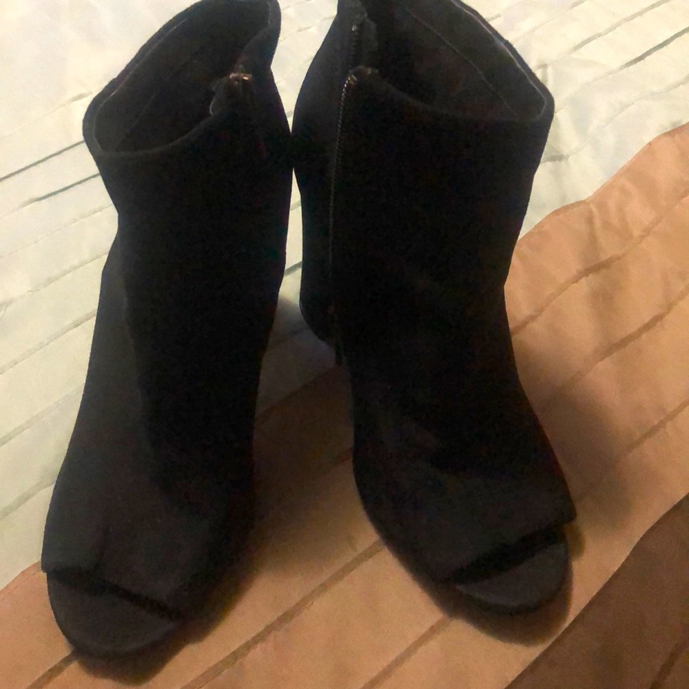 Black peep toe booties